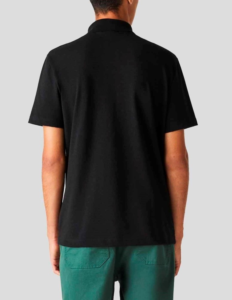 LA SOSTEGNO T-shirt polo regolare in cotone biologico noir